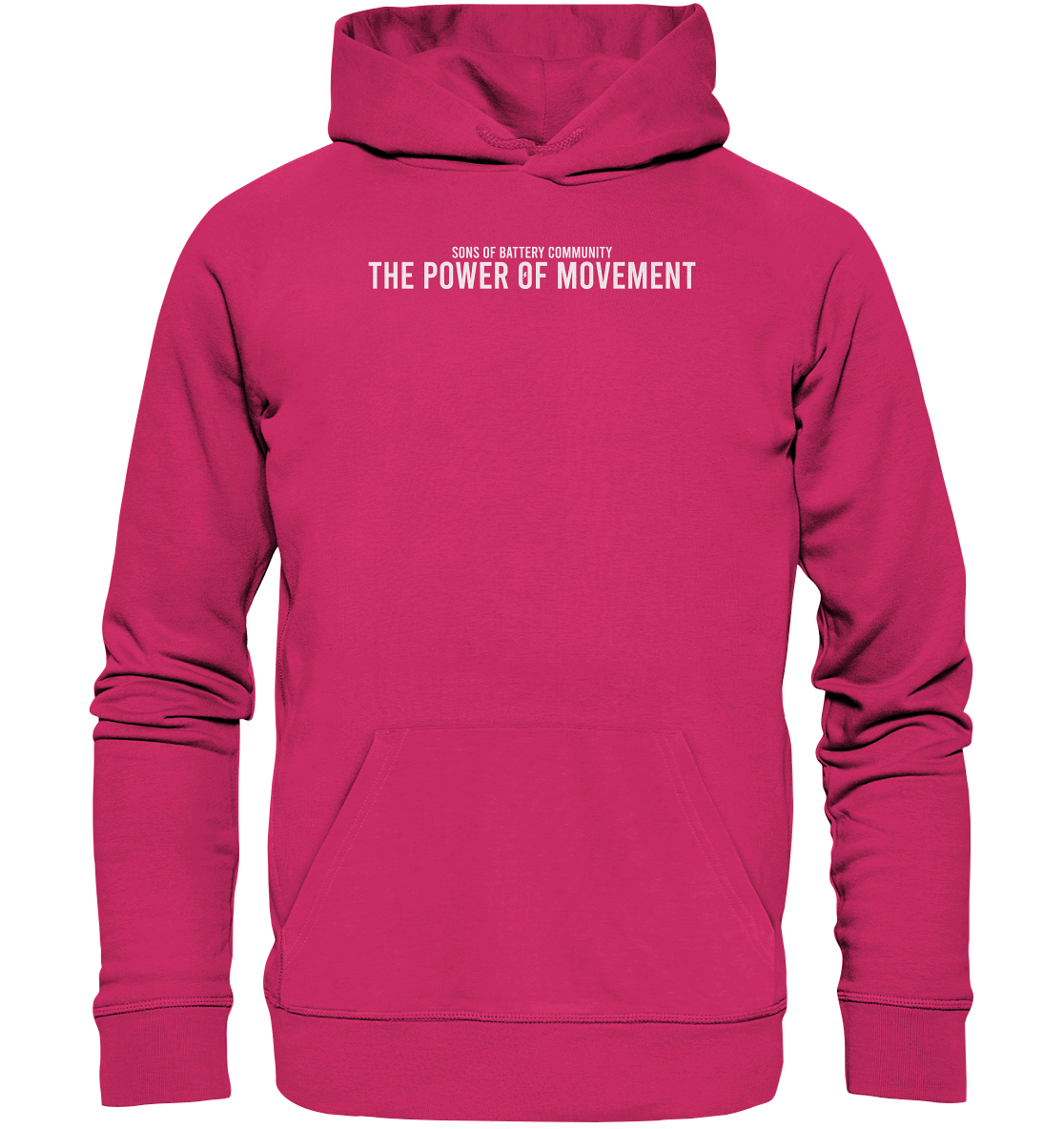 Shirtigo Hoodies Raspberry / XS The Power of Movement - Community Slogan - Organic Basic Hoodie E-Bike-Community