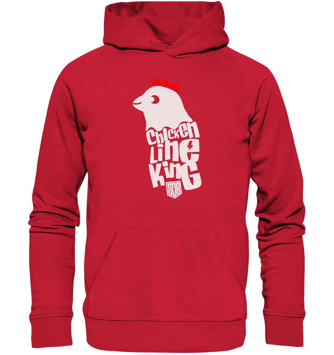 Shirtigo Hoodies Red / XS Chicken Line - King - Weiß - Organic Basic Hoodie E-Bike-Community