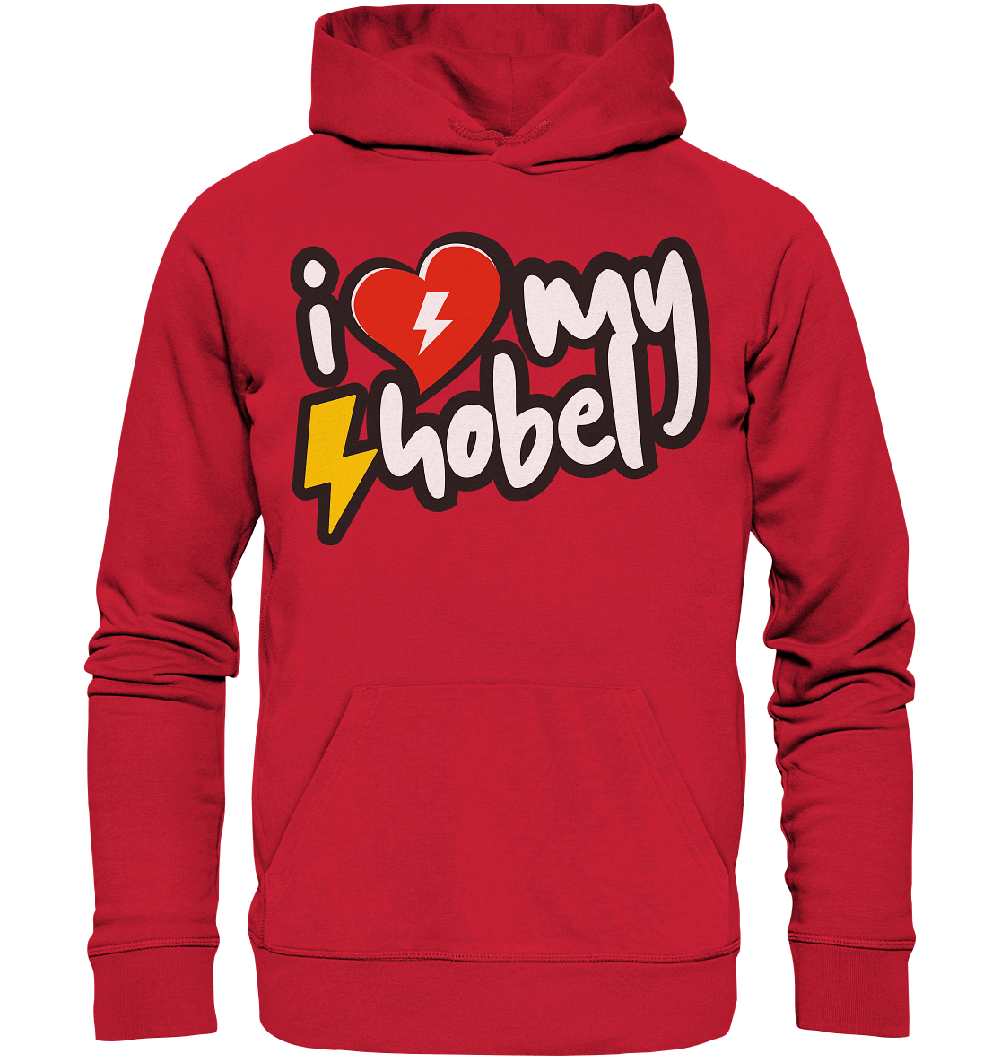 Shirtigo Hoodies Red / XS I Love my Hobel - (Flip Label) - Organic Basic Hoodie E-Bike-Community