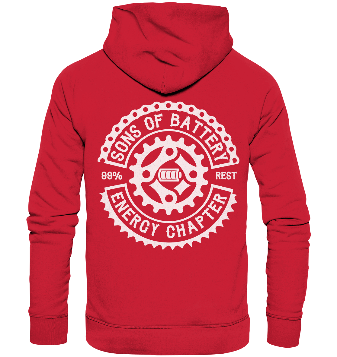 Shirtigo Hoodies Red / XS Sons of Battery - Classic OG - Organic Basic Hoodie (Flip Label) E-Bike-Community