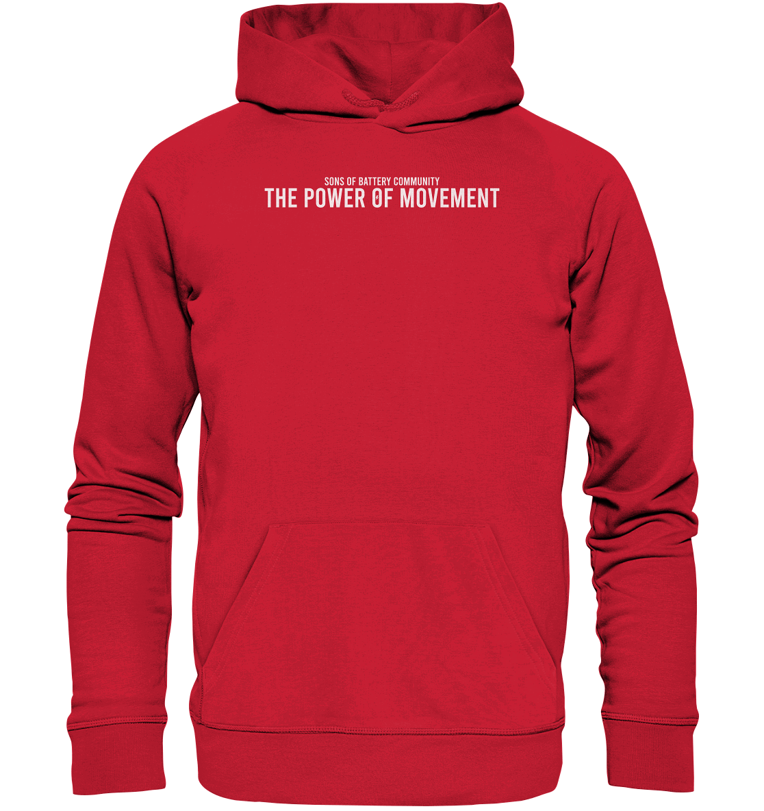 Shirtigo Hoodies Red / XS The Power of Movement - Community Slogan - Organic Basic Hoodie E-Bike-Community