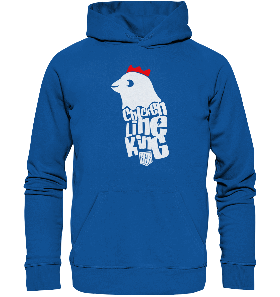 Shirtigo Hoodies Royal Blue / XS Chicken Line - King - Weiß - Organic Basic Hoodie E-Bike-Community