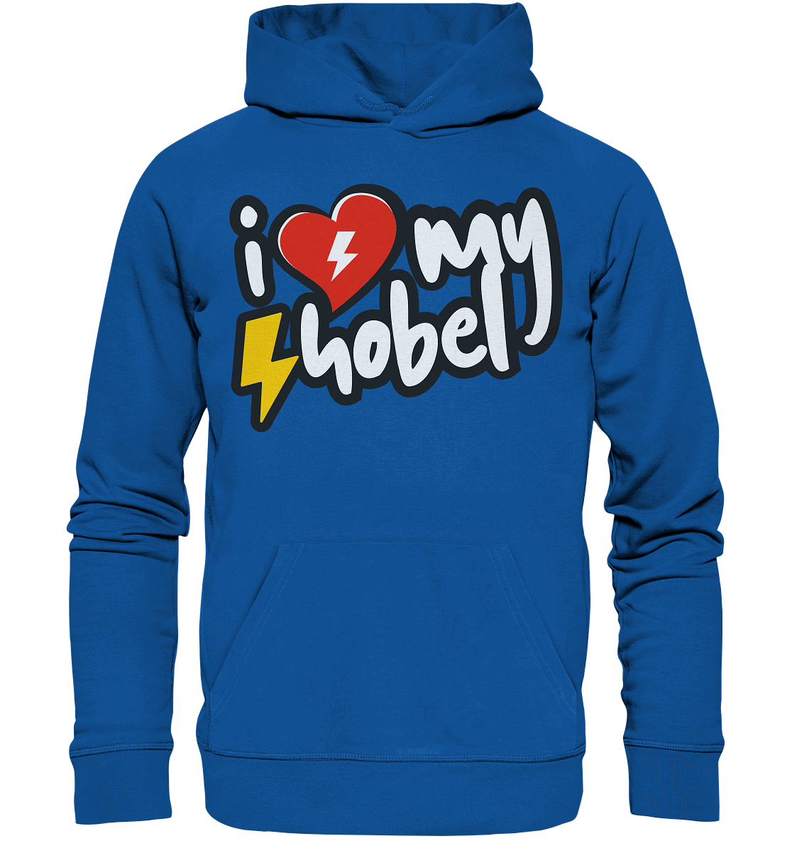 Shirtigo Hoodies Royal Blue / XS I Love my Hobel - (Flip Label) - Organic Basic Hoodie E-Bike-Community