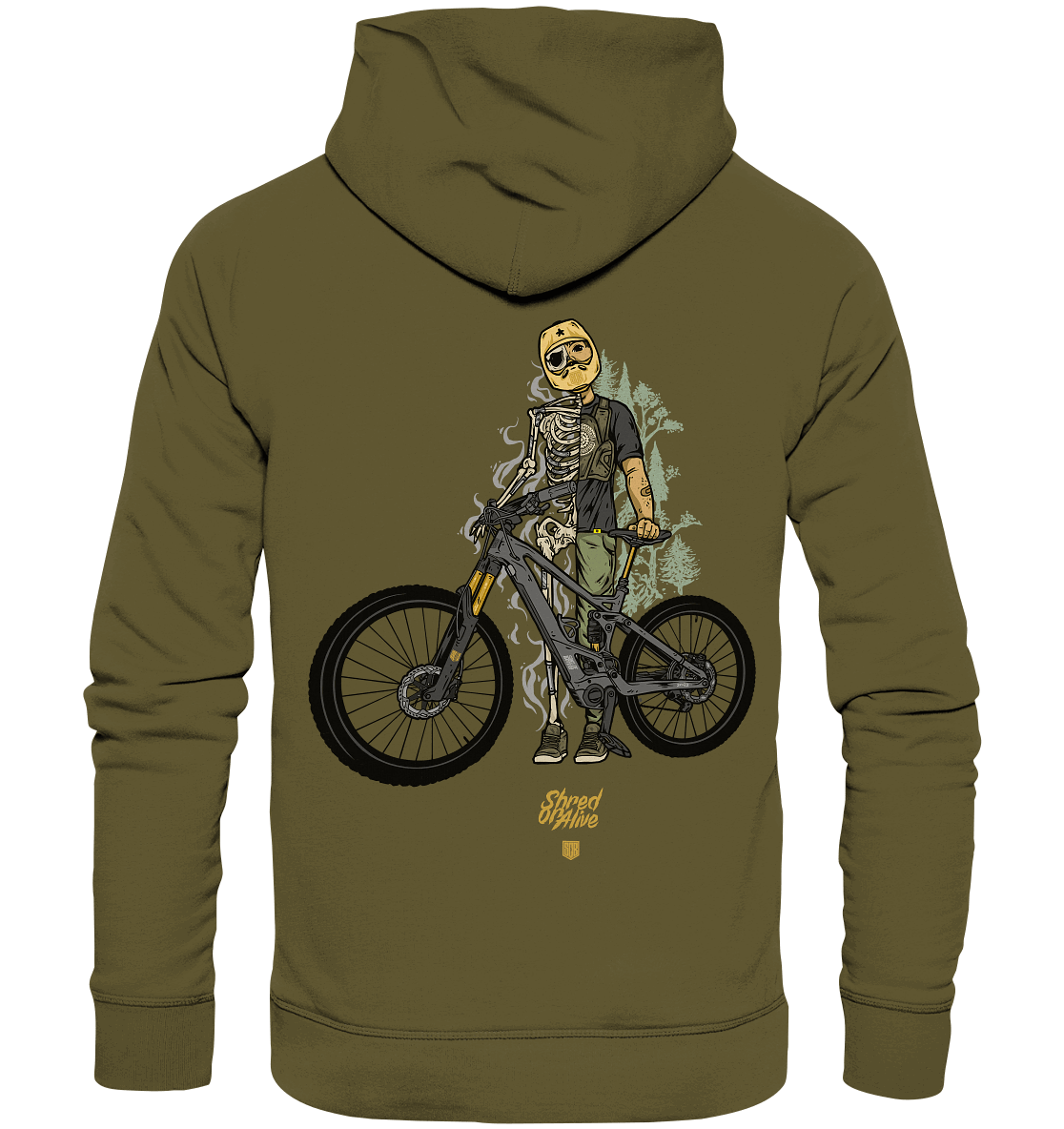 Shirtigo Hoodies SoB - Shred or Alive - Organic Hoodie (Mit Flip Label) E-Bike-Community