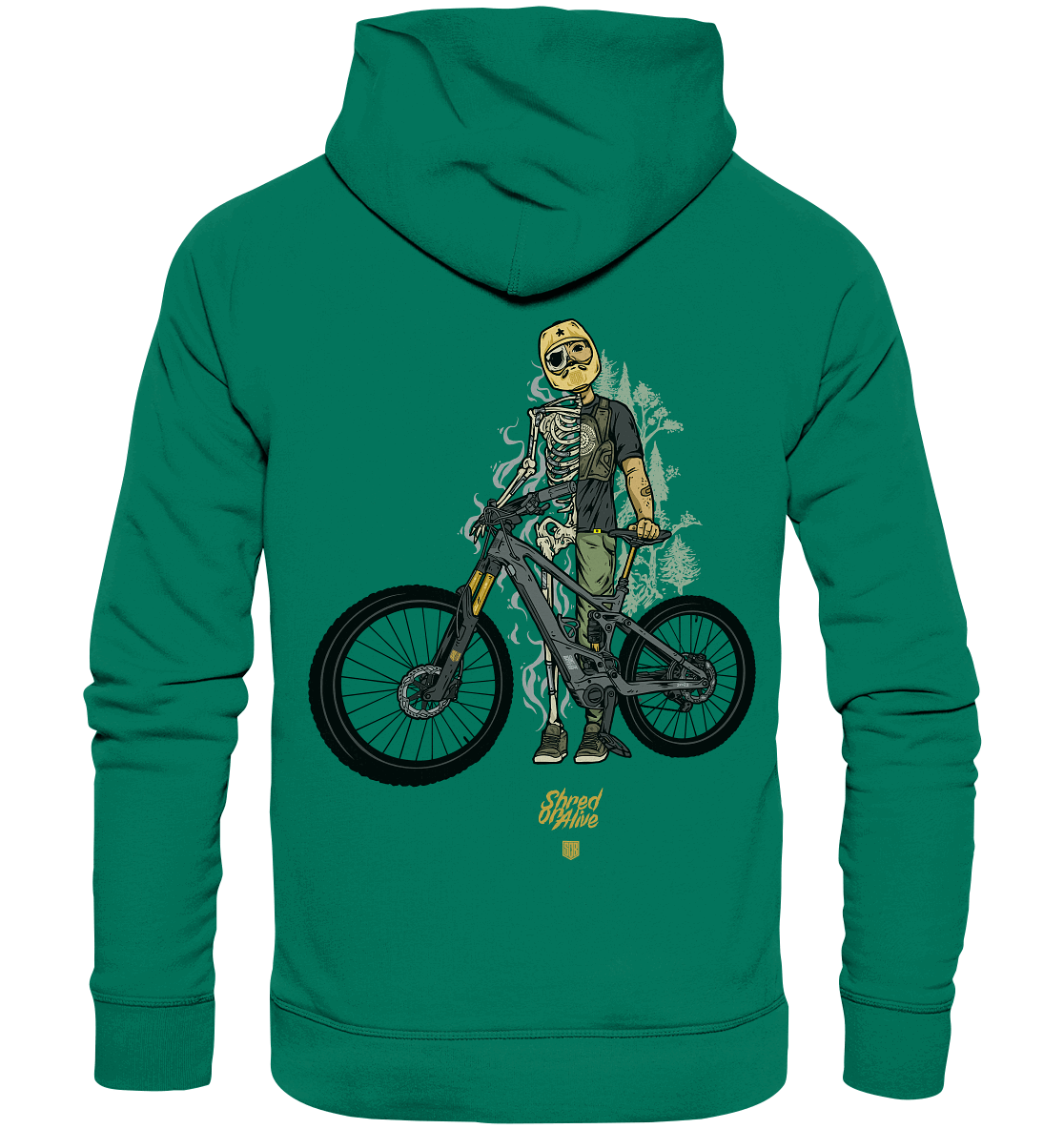 Shirtigo Hoodies SoB - Shred or Alive - Organic Hoodie (Mit Flip Label) E-Bike-Community