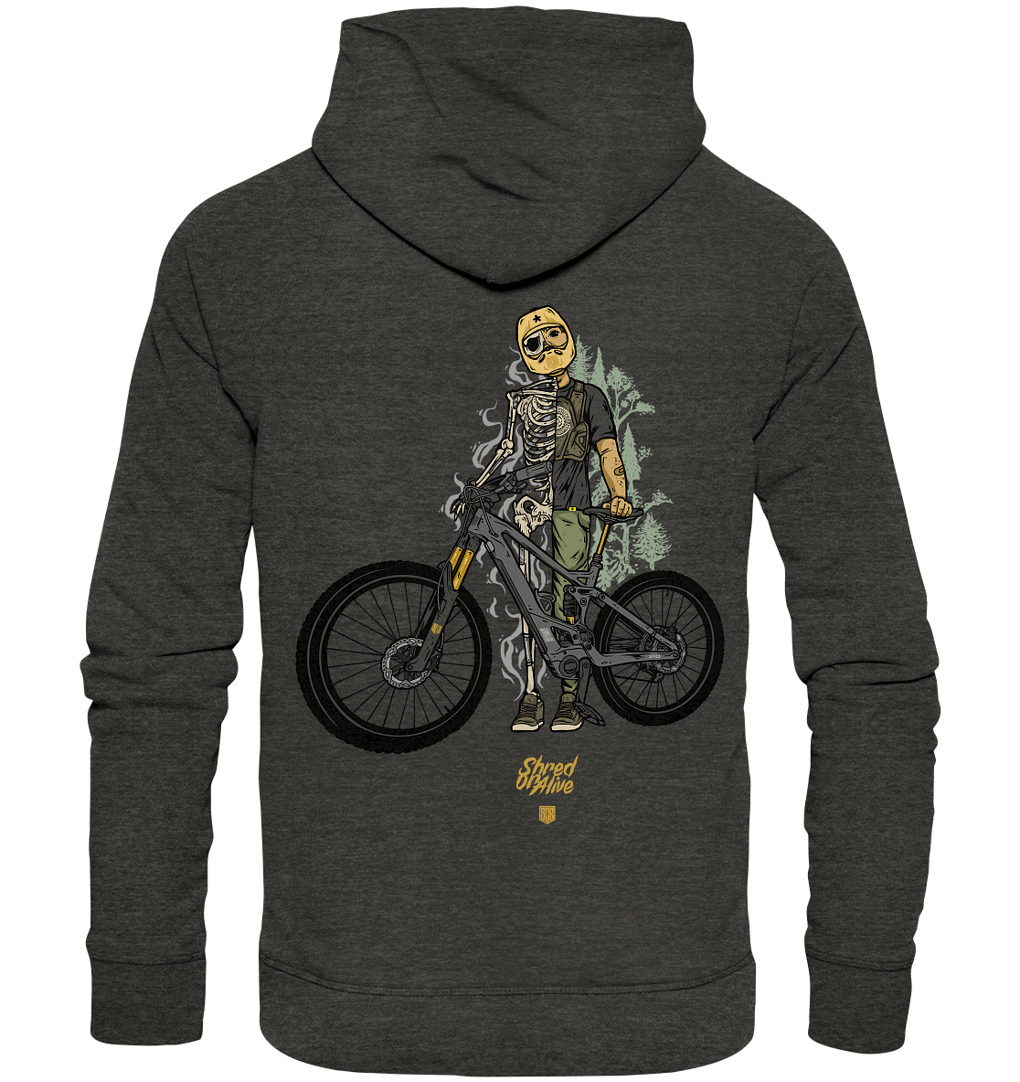 Shirtigo Hoodies SoB - Shred or Alive - Organic Hoodie (Mit Flip Label) E-Bike-Community