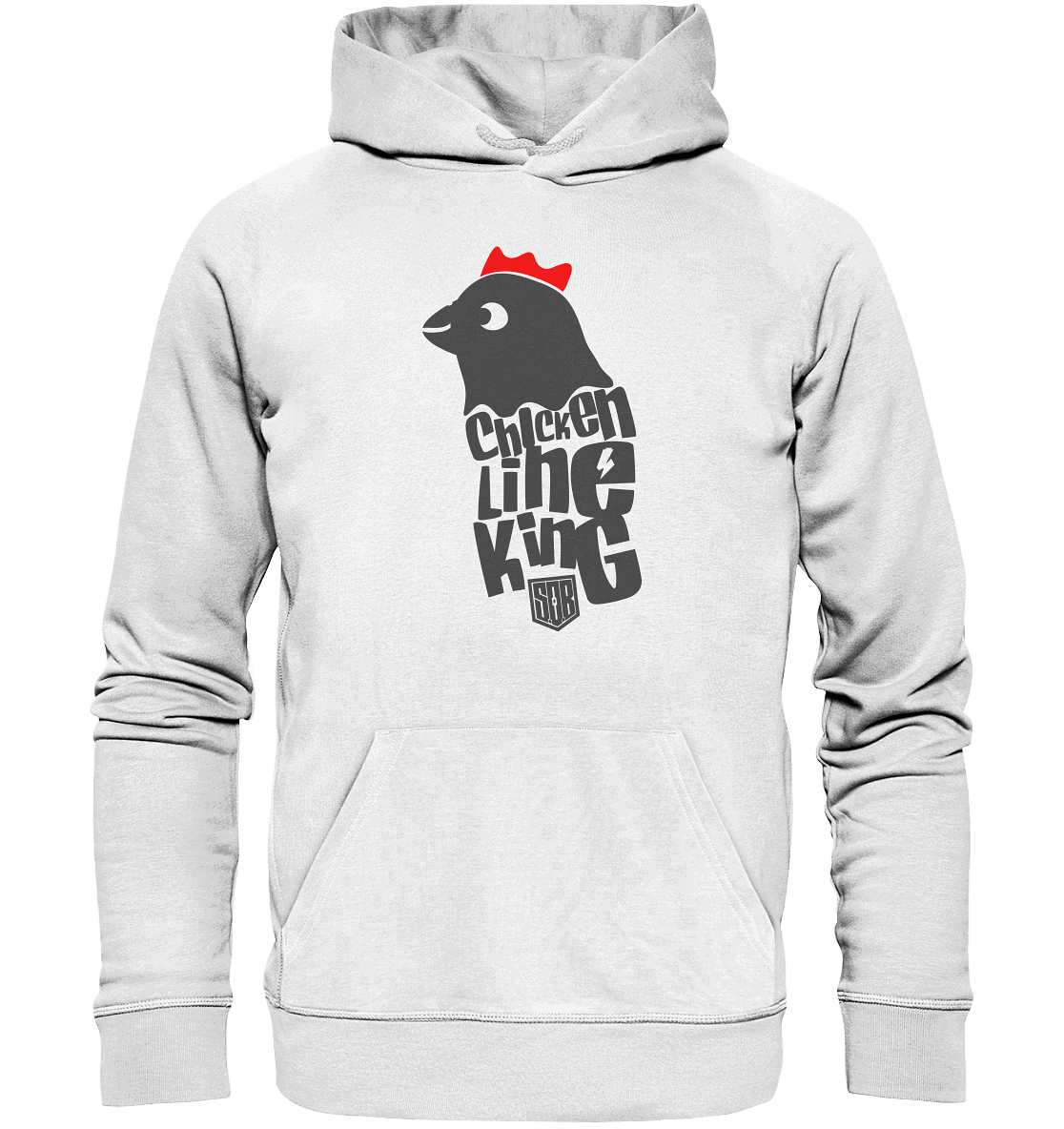 Shirtigo Hoodies White / XS Chicken Line - King  - Organic Basic Hoodie E-Bike-Community