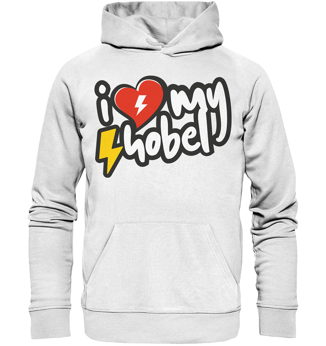 Shirtigo Hoodies White / XS I Love my Hobel - (Flip Label) - Organic Basic Hoodie E-Bike-Community