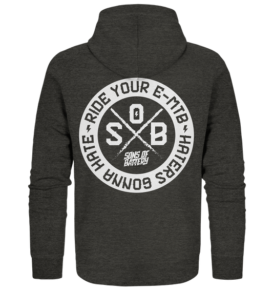 Shirtigo Jacken/ Zipper Dark Heather Grey / S Haters gonna Hate - Organic Zipper (Flip Label) E-Bike-Community