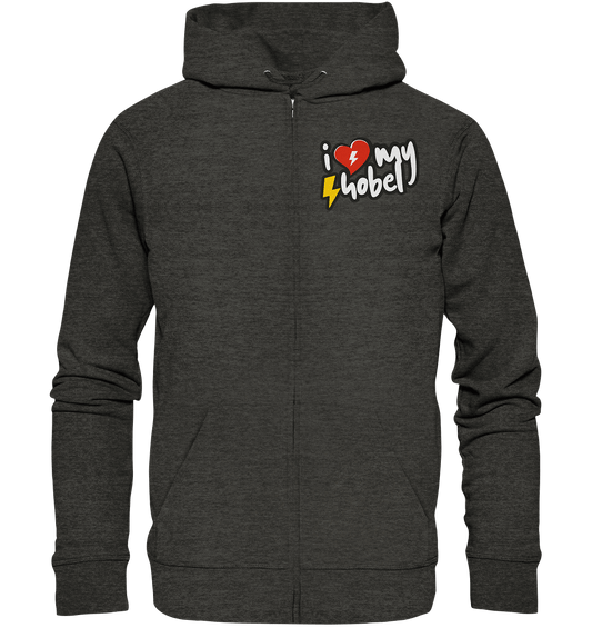 Shirtigo Jacken/ Zipper Dark Heather Grey / S I Love my Hobel - (Flip Label) - Organic Zipper E-Bike-Community