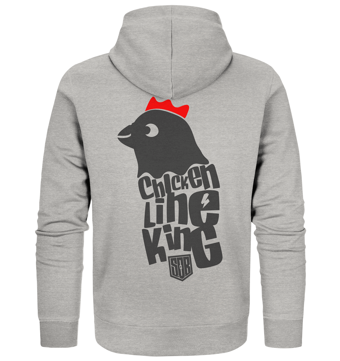 Shirtigo Jacken/ Zipper Heather Grey / S Chicken Line - King  - Organic Zipper E-Bike-Community