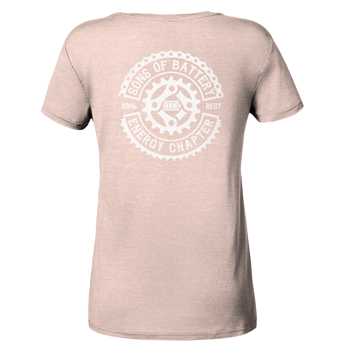 Shirtigo Lady-Shirts Cream Heather Pink / S Sons of Battery - Classic OG - Ladies Organic Shirt (meliert) (Flip Label) E-Bike-Community