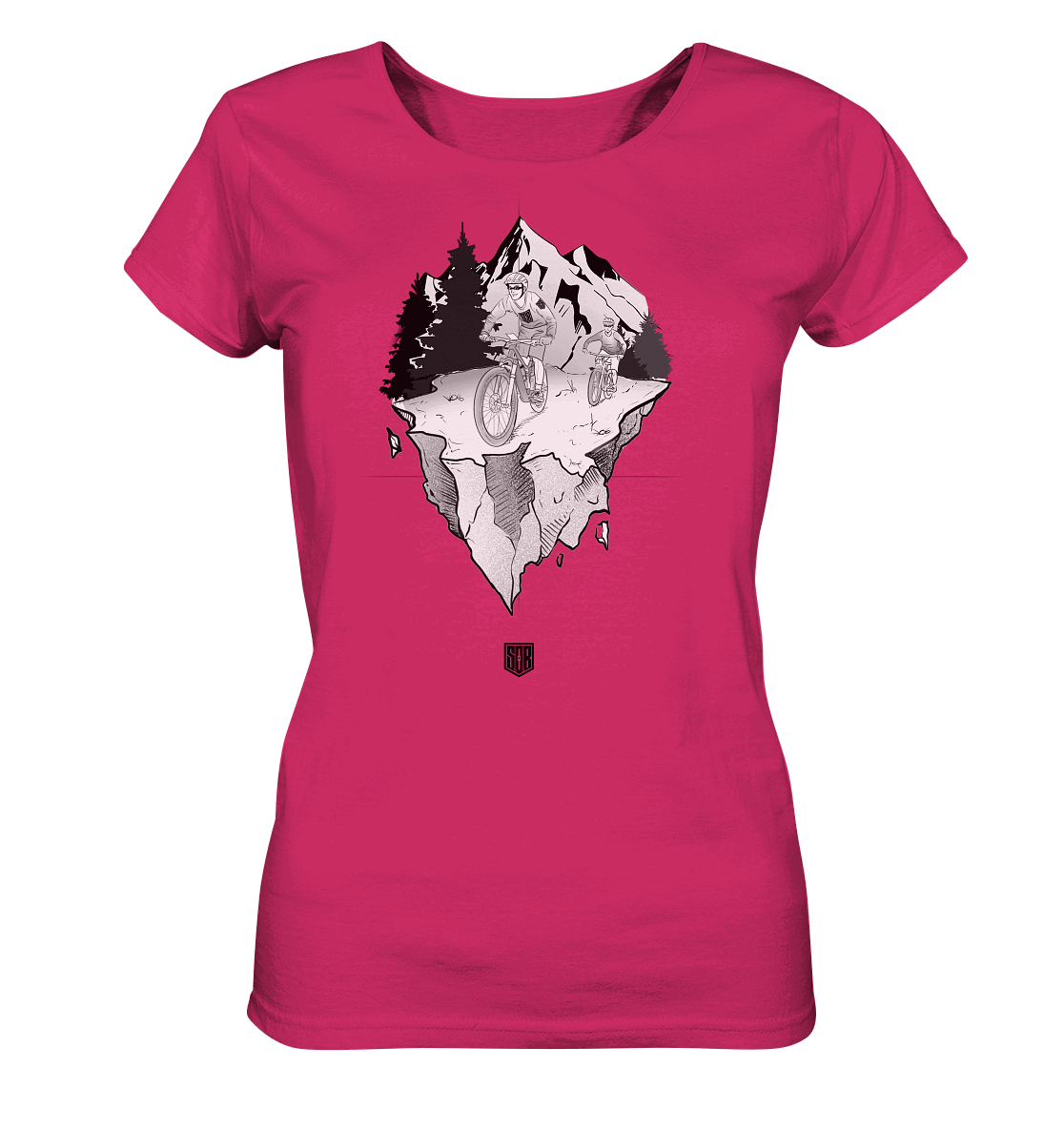 Shirtigo Lady-Shirts Raspberry / S Freedom - Ladies Organic Shirt (Flip Label) E-Bike-Community