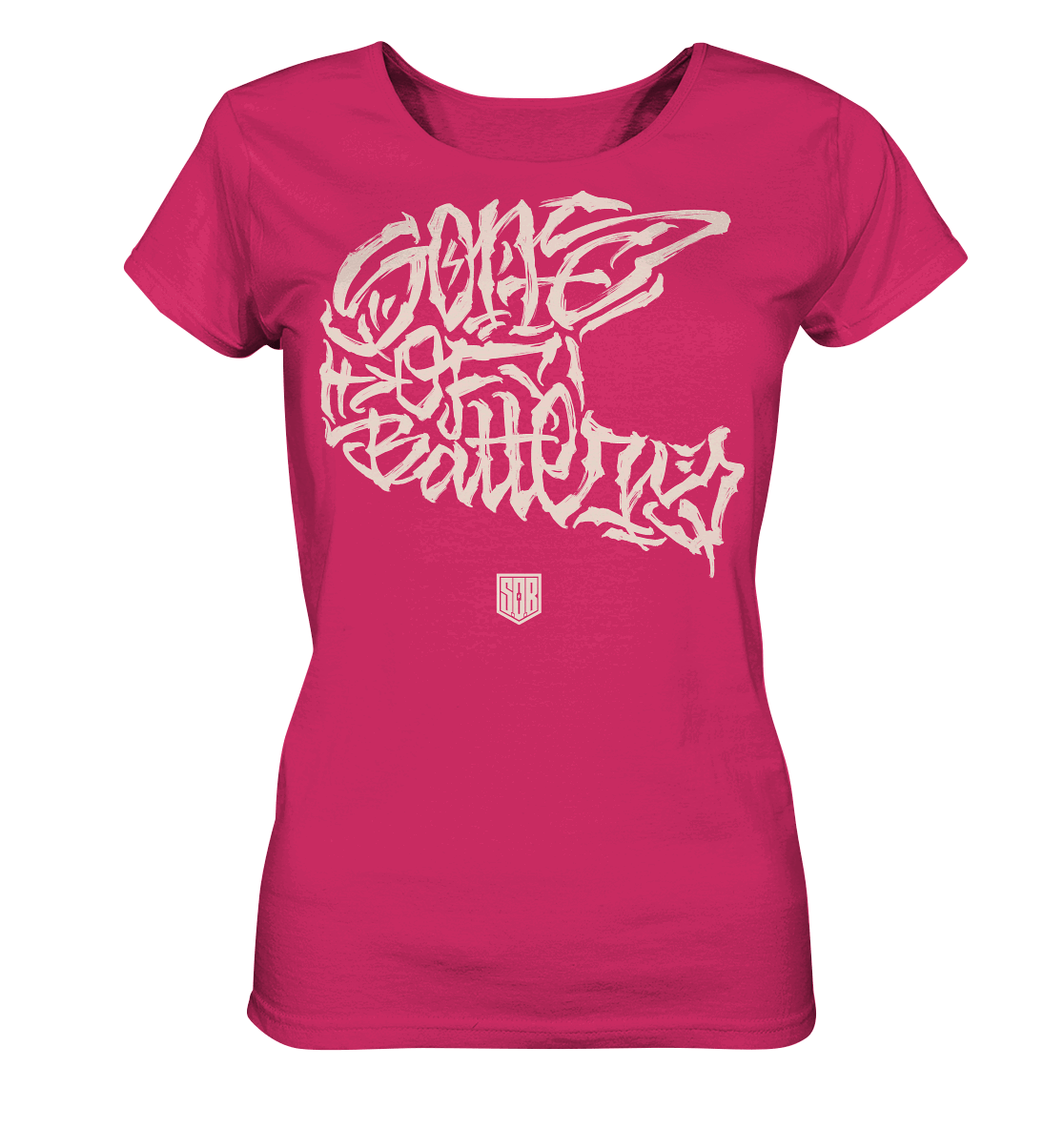 Shirtigo Lady-Shirts Raspberry / S The Power of Movement - Front Print - Ladies Organic Shirt (Flip Label) E-Bike-Community