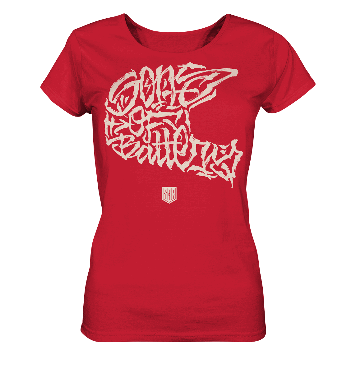 Shirtigo Lady-Shirts Red / S The Power of Movement - Front Print - Ladies Organic Shirt (Flip Label) E-Bike-Community