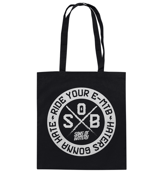 Shirtigo Taschen Black / ca. 38x42 Haters gonna Hate - Baumwolltasche E-Bike-Community