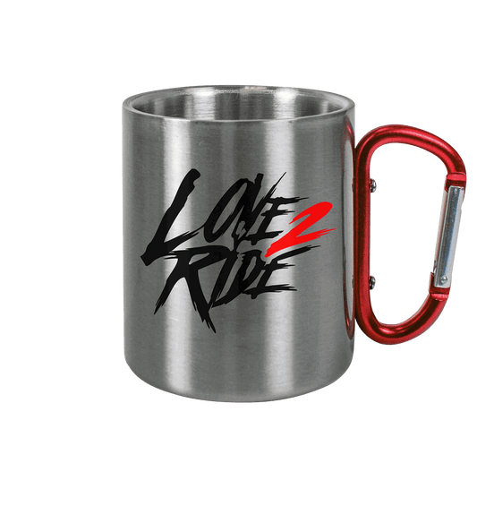 Shirtigo Tasse einfarbig Silber Metallic / 330ml Love 2 Ride - Edelstahl Tasse - Edelstahl Tasse E-Bike-Community