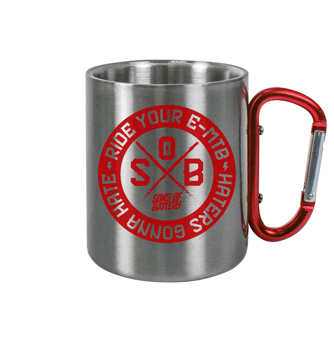 Shirtigo Trinkgefäße Silber Metallic / 330ml Haters gonna Hate - Edelstahl Tasse - Edelstahl Tasse E-Bike-Community