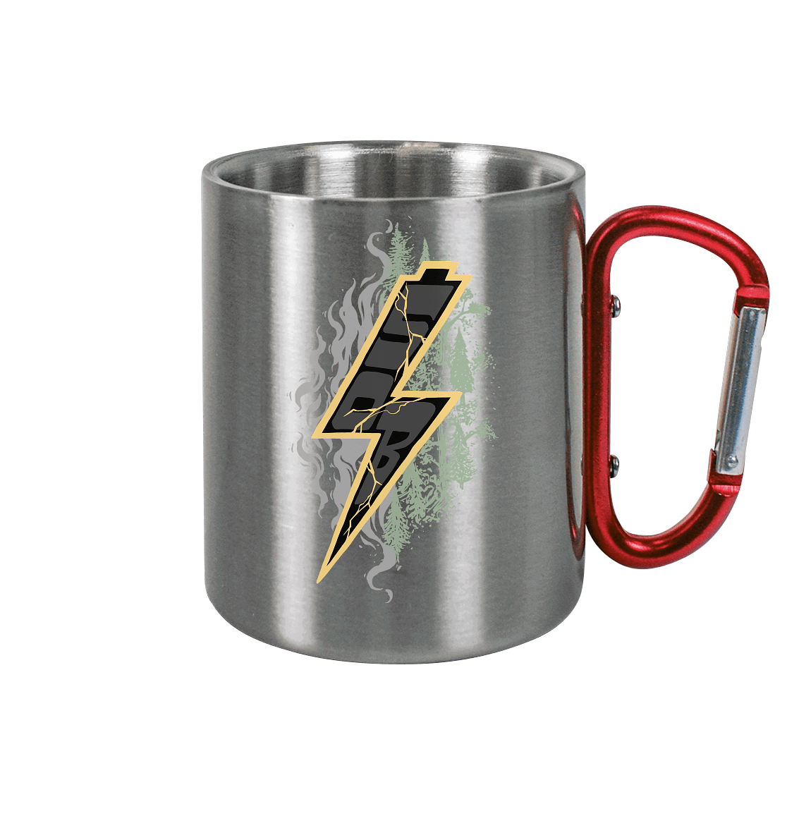 Shirtigo Trinkgefäße Silber Metallic / 330ml SoB - Shred or Alive - Edelstahl Tasse E-Bike-Community