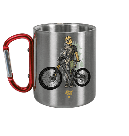 Shirtigo Trinkgefäße Silber Metallic / 330ml SoB - Shred or Alive - Edelstahl Tasse E-Bike-Community