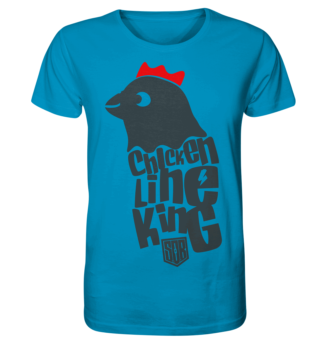 Shirtigo Unisex-Shirts Azur / XS Chicken Line - King  - Organic Shirt E-Bike-Community