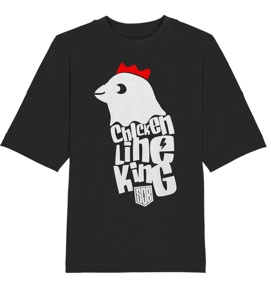 Shirtigo Unisex-Shirts Black / XS Chicken Line - King - Weiß - Organic Oversize Shirt E-Bike-Community