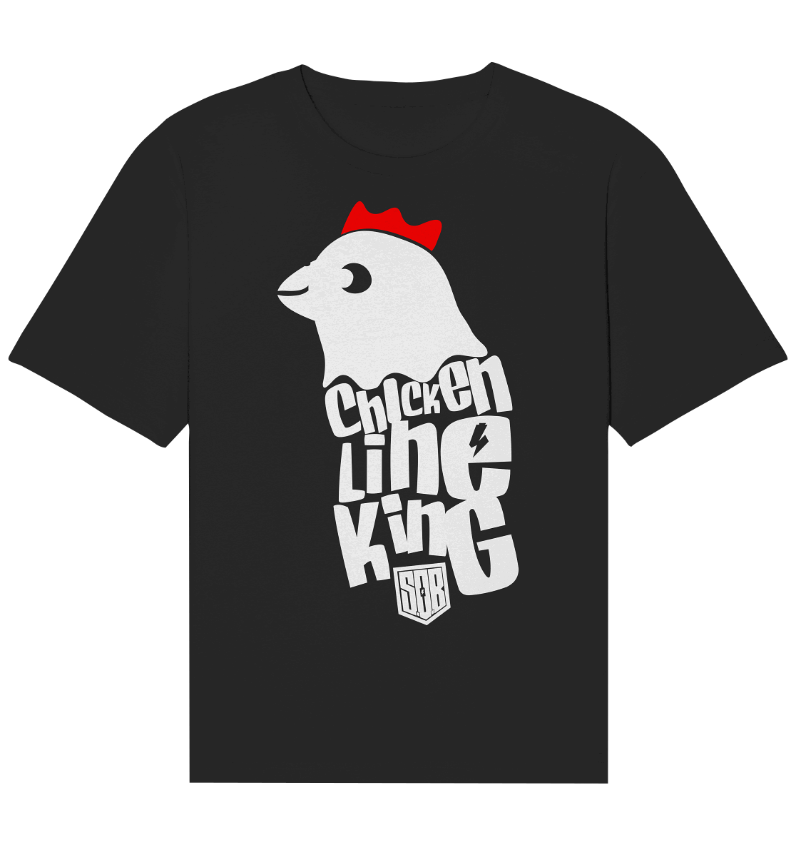 Shirtigo Unisex-Shirts Black / XS Chicken Line - King - Weiß - Organic Relaxed Shirt E-Bike-Community