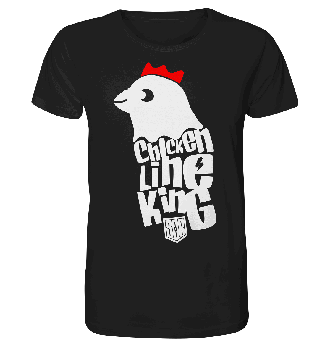 Shirtigo Unisex-Shirts Black / XS Chicken Line - King - Weiß - Organic Shirt E-Bike-Community