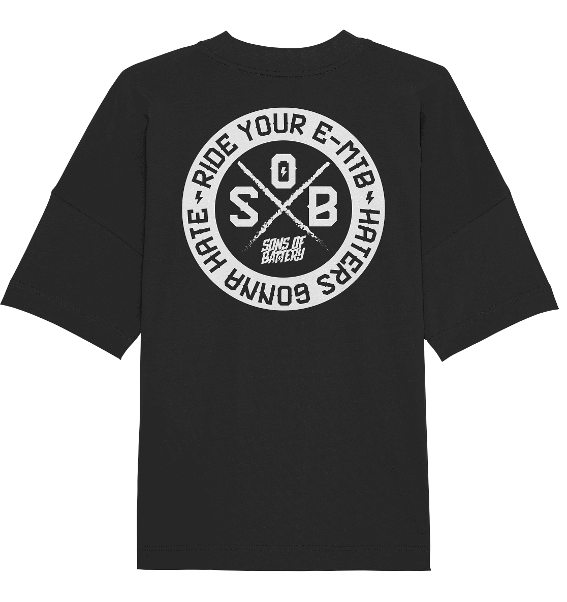 Shirtigo Unisex-Shirts Black / XS Haters gonna Hate - Organic Oversize Shirt (Flip Label) E-Bike-Community