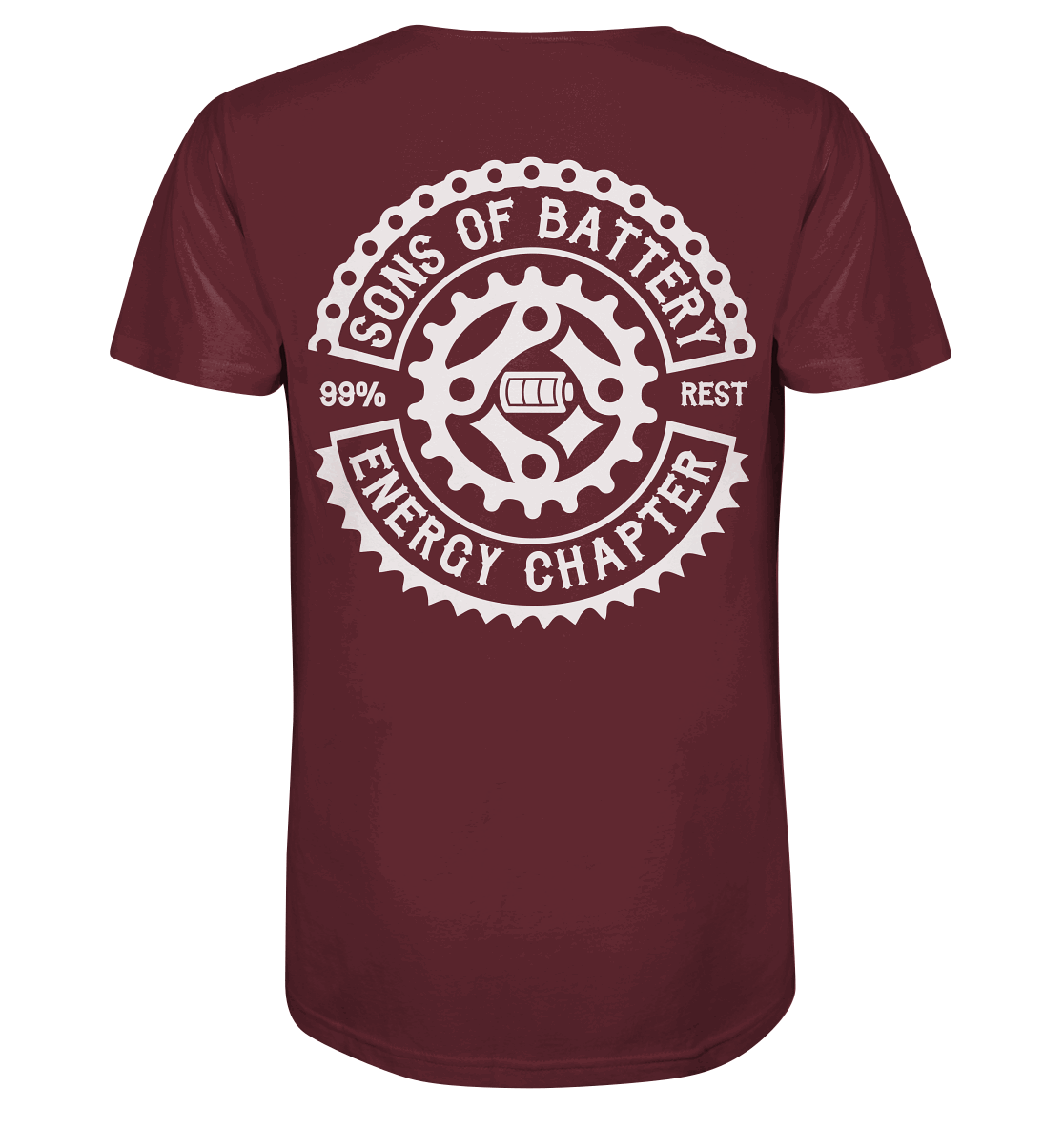 Shirtigo Unisex-Shirts Burgundy / XS Sons of Battery - Classic OG - Organic Shirt (Flip Label) E-Bike-Community