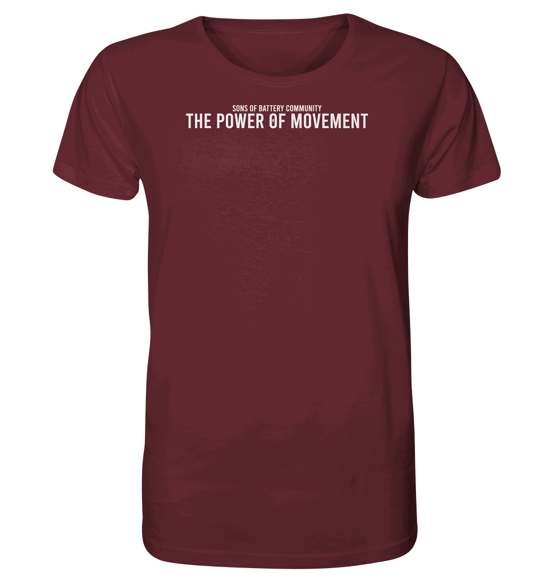 Shirtigo Unisex-Shirts Burgundy / XS The Power of Movement - Community Slogan - Organic Shirt E-Bike-Community