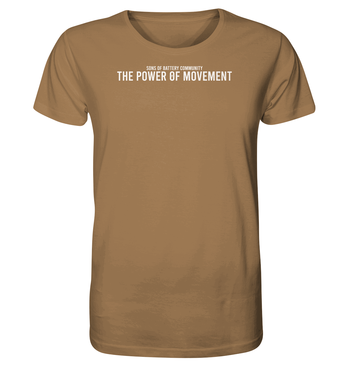 Shirtigo Unisex-Shirts Camel / XS The Power of Movement - Community Slogan - Organic Shirt E-Bike-Community