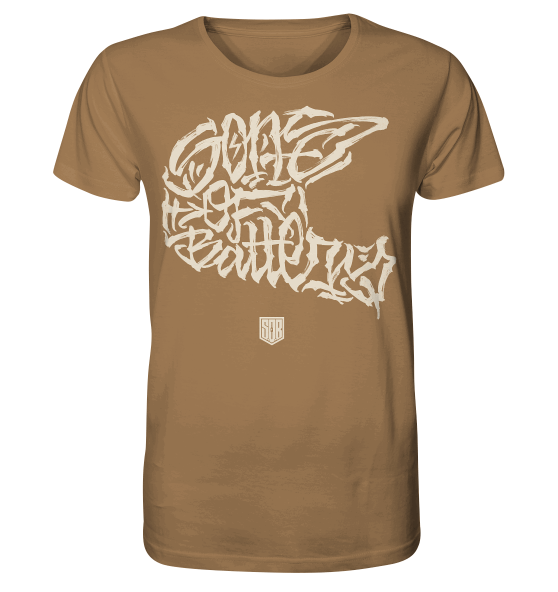 Shirtigo Unisex-Shirts Camel / XS The Power of Movement - Front Print- Organic Shirt (Flip Label) E-Bike-Community