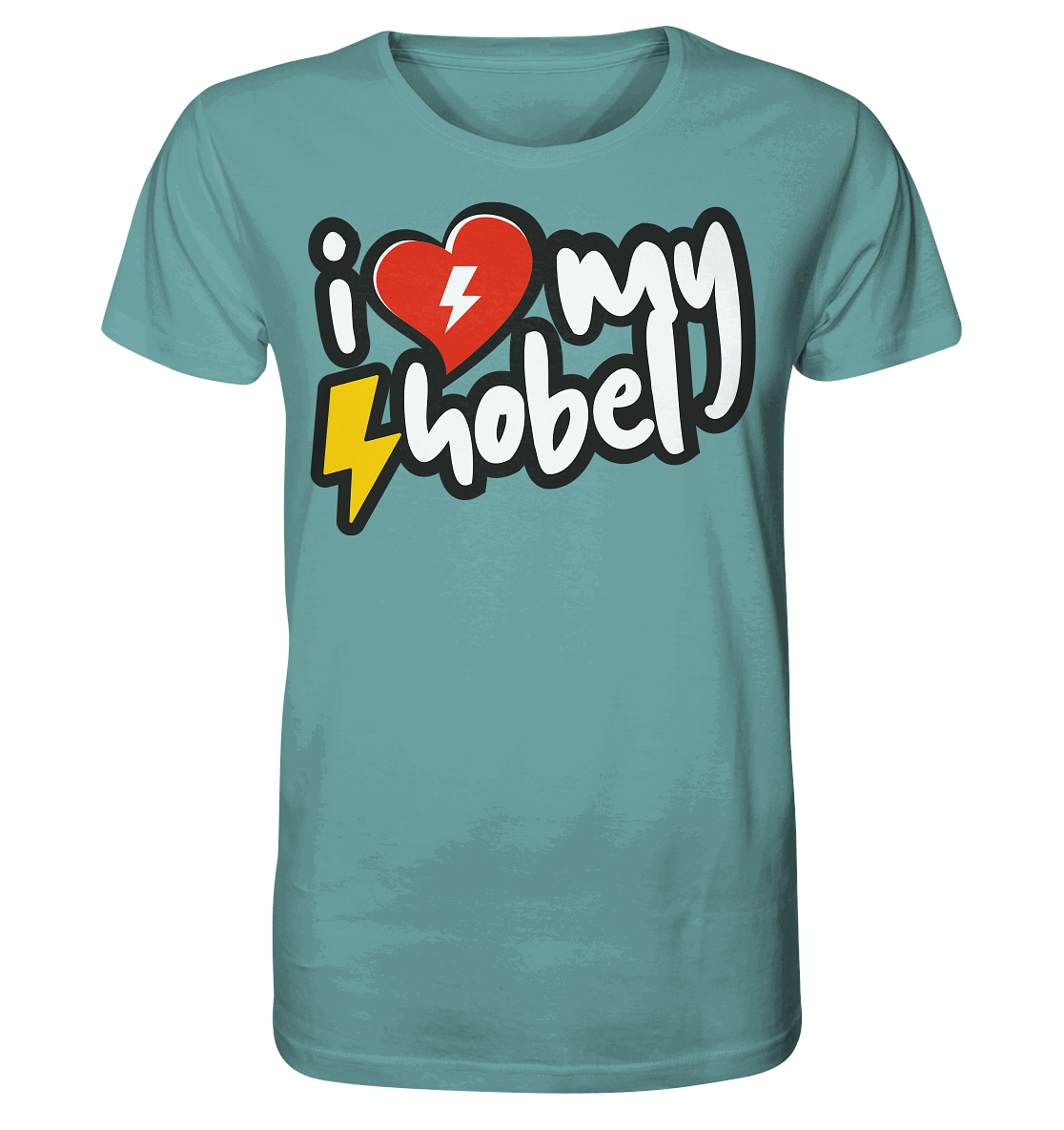 Shirtigo Unisex-Shirts Citadel Blue / XS I Love my Hobel - (Flip Label) - Organic Shirt E-Bike-Community