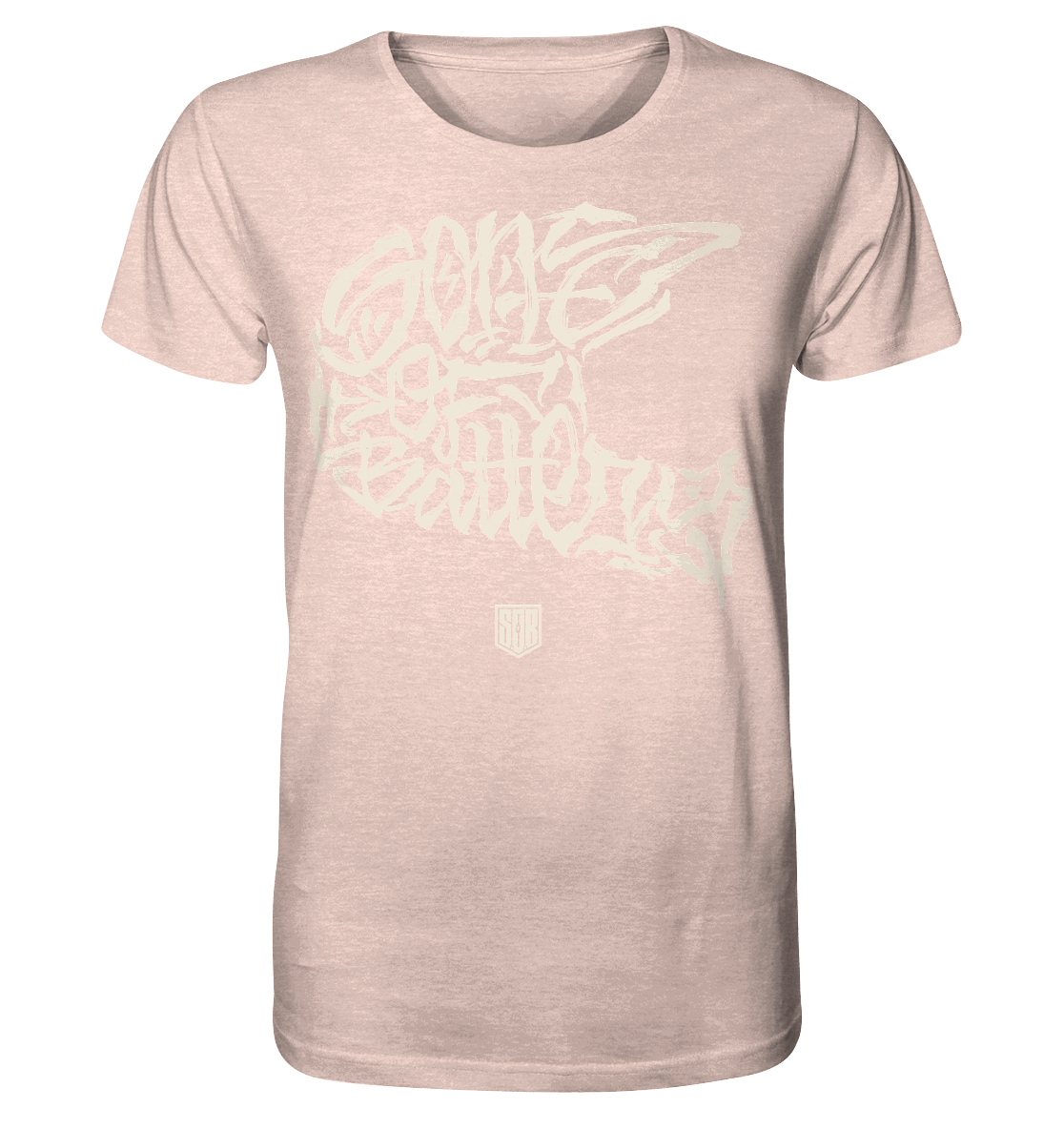 Shirtigo Unisex-Shirts Cream Heather Pink / XS The Power of Movement - Front Print- Organic Shirt (meliert) (Flip Label) E-Bike-Community