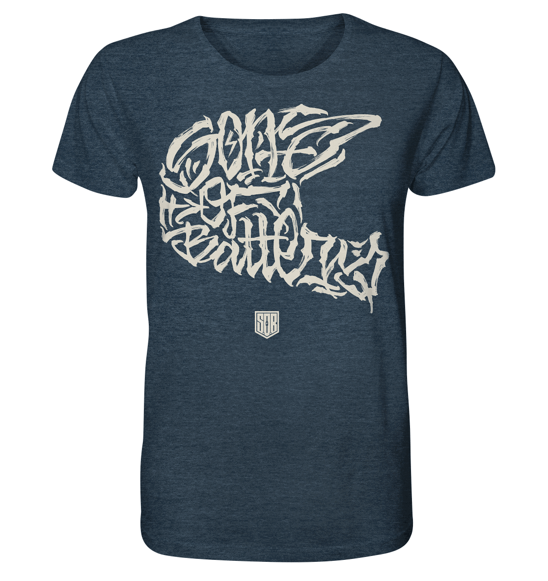 Shirtigo Unisex-Shirts Dark Heather Blue / XS The Power of Movement - Front Print- Organic Shirt (meliert) (Flip Label) E-Bike-Community