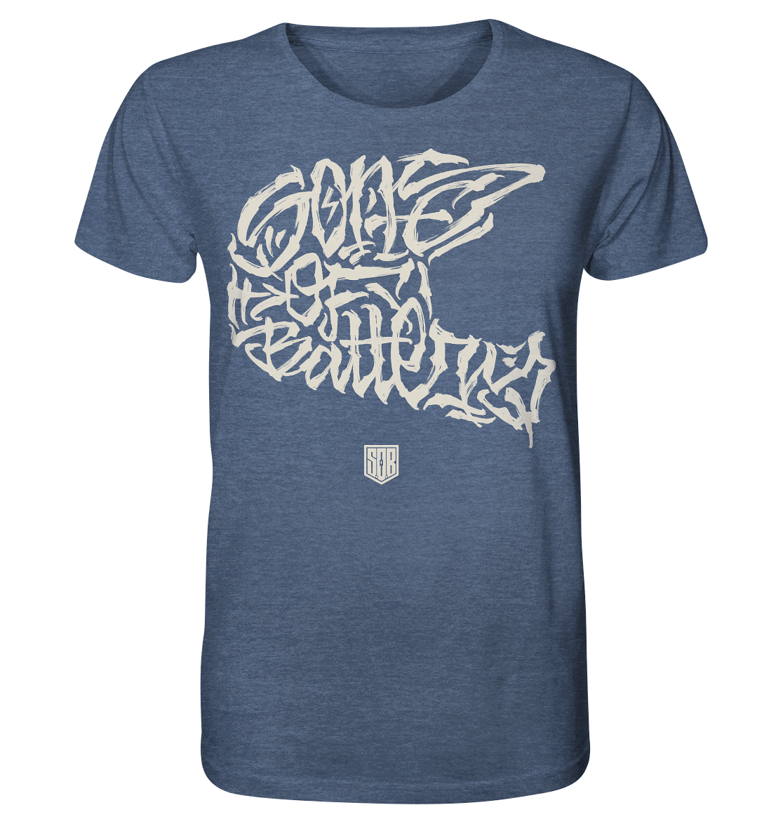 Shirtigo Unisex-Shirts Dark Heather Indigo / XS The Power of Movement - Front Print- Organic Shirt (meliert) (Flip Label) E-Bike-Community