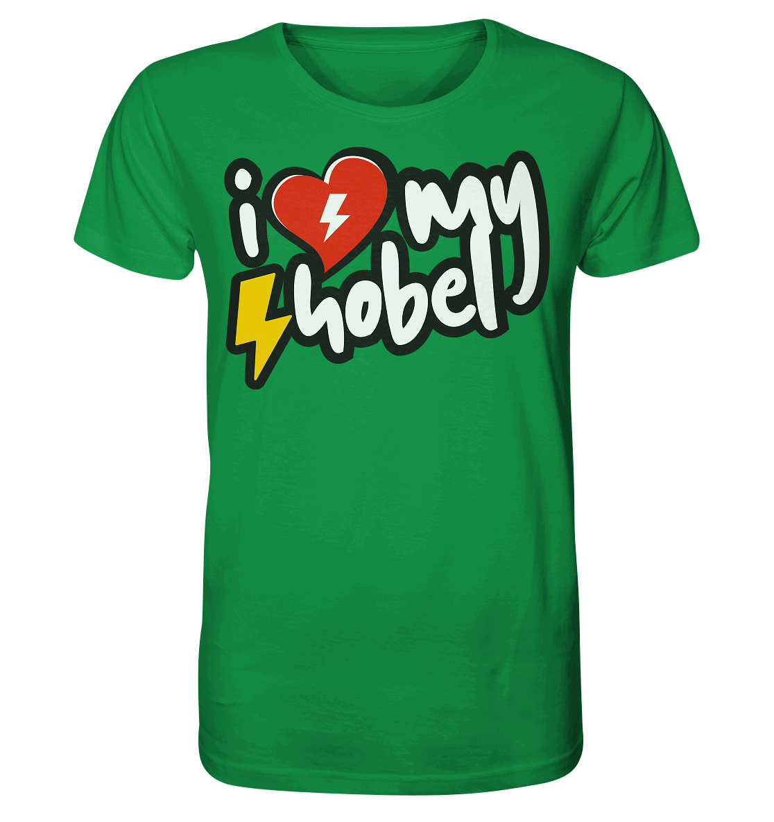 Shirtigo Unisex-Shirts Fresh Green / XS I Love my Hobel - (Flip Label) - Organic Shirt E-Bike-Community