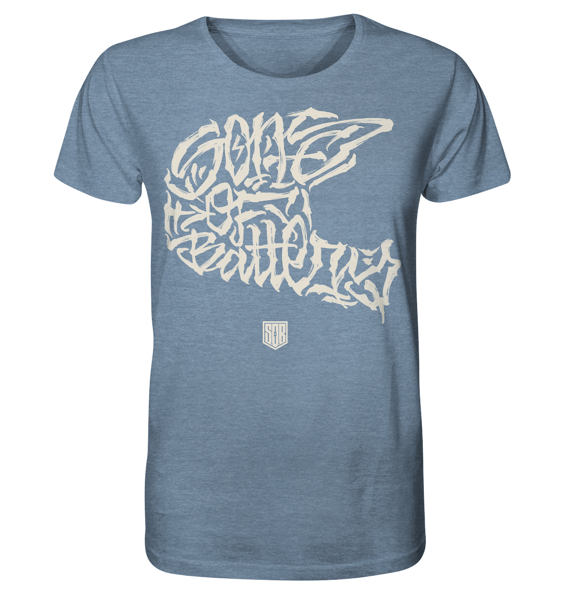 Shirtigo Unisex-Shirts Mid Heather Blue / XS The Power of Movement - Front Print- Organic Shirt (meliert) (Flip Label) E-Bike-Community