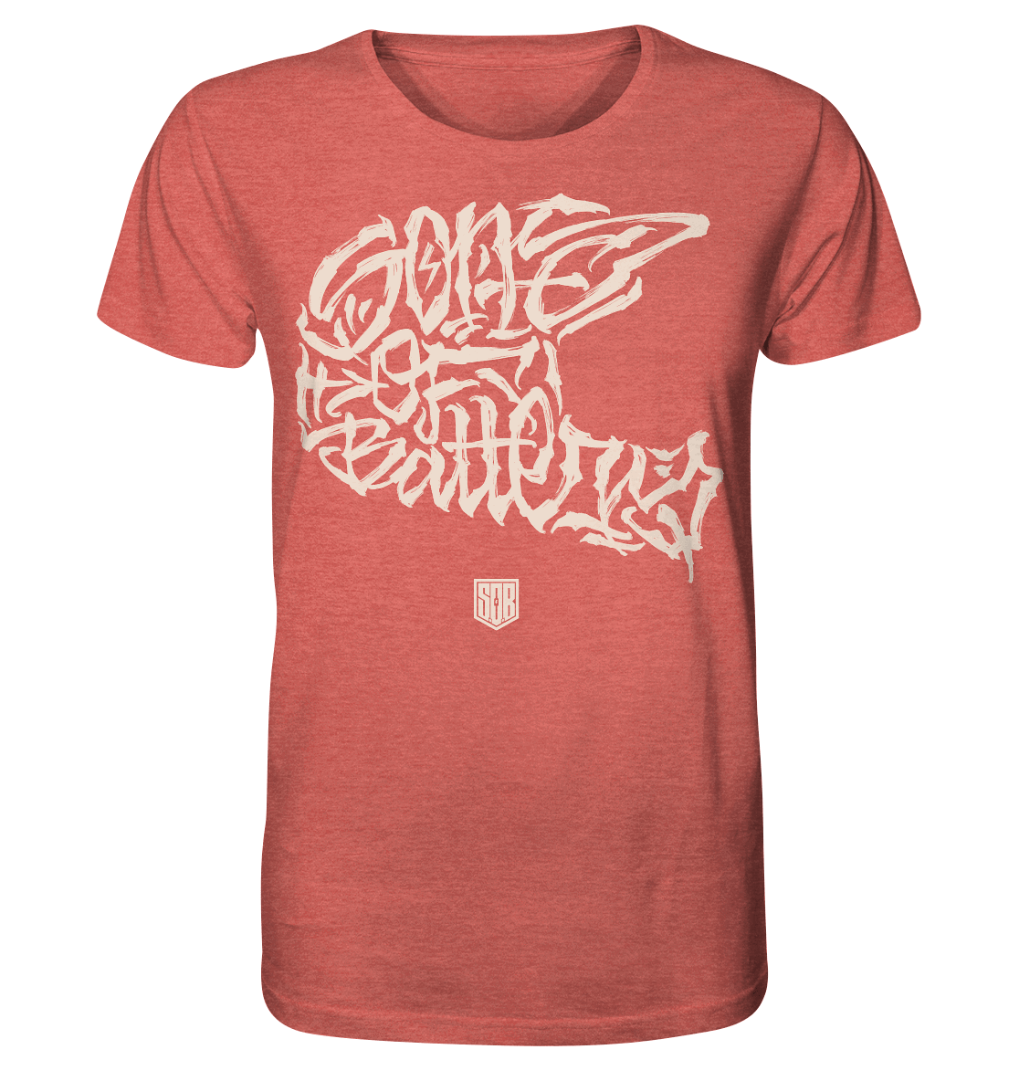 Shirtigo Unisex-Shirts Mid Heather Red / XS The Power of Movement - Front Print- Organic Shirt (meliert) (Flip Label) E-Bike-Community