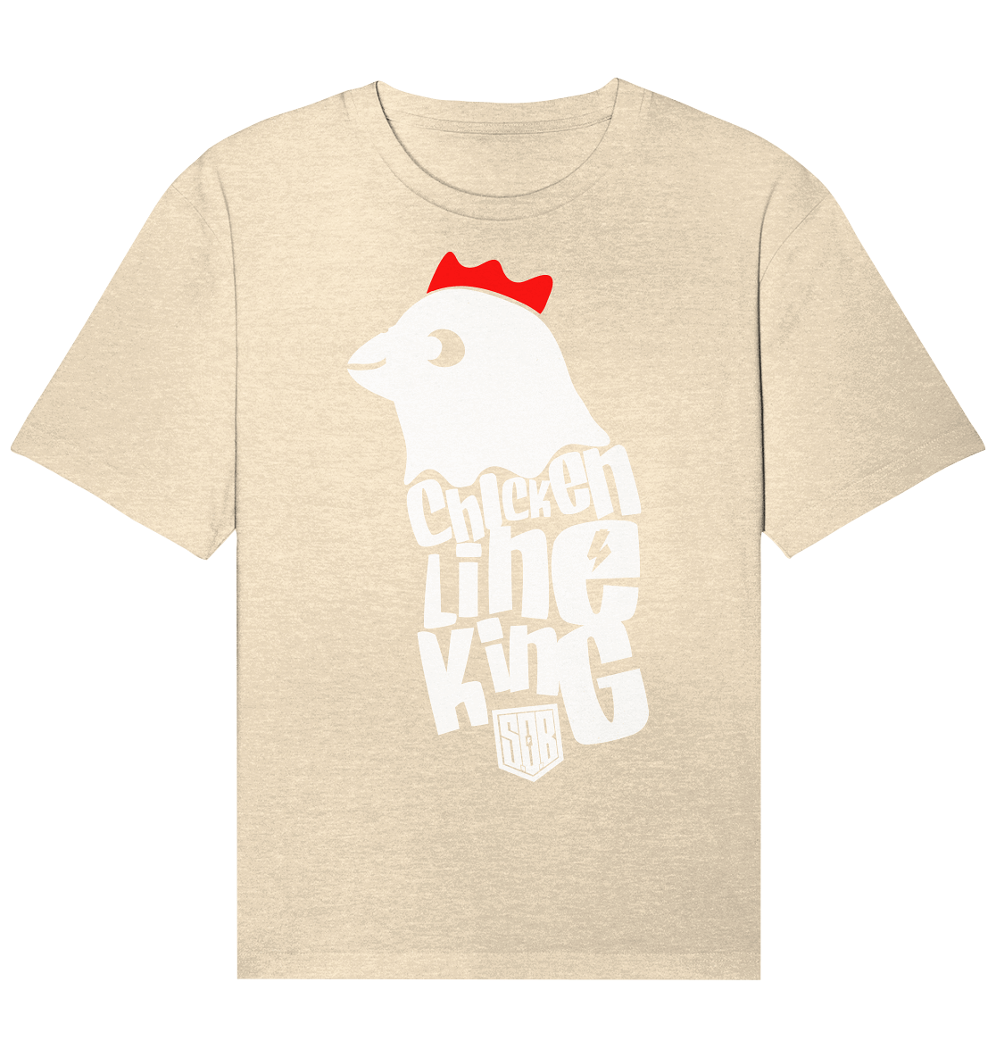 Shirtigo Unisex-Shirts Natural Raw / XS Chicken Line - King - Weiß - Organic Relaxed Shirt E-Bike-Community