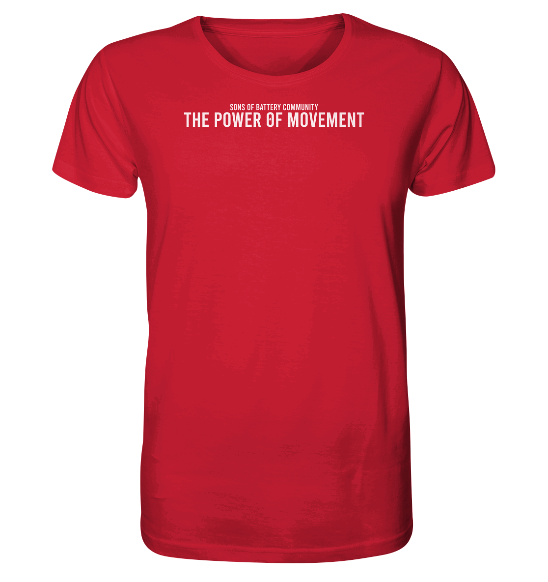 Shirtigo Unisex-Shirts Red / XS The Power of Movement - Community Slogan - Organic Shirt E-Bike-Community