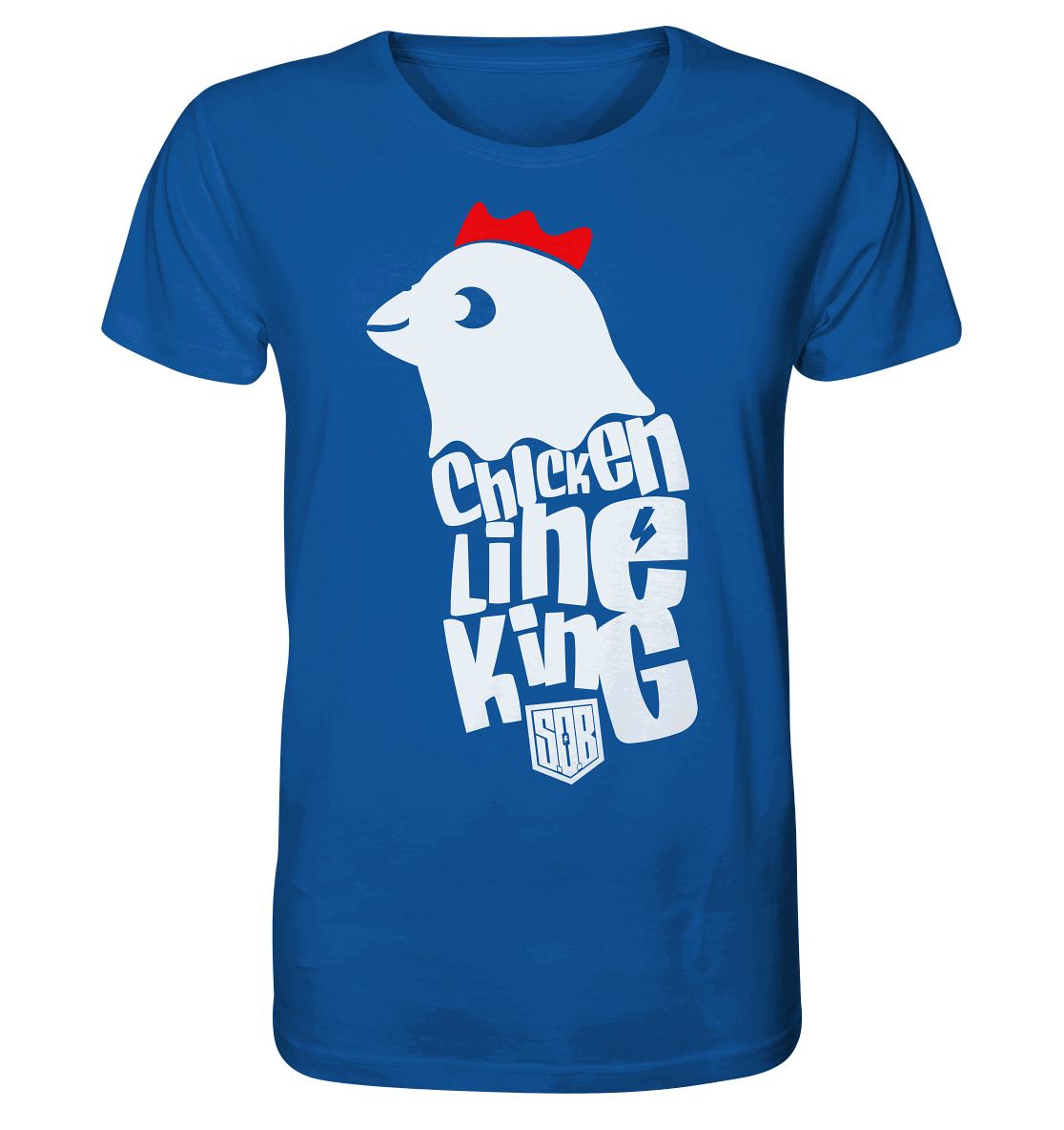 Shirtigo Unisex-Shirts Royal Blue / XS Chicken Line - King - Weiß - Organic Shirt E-Bike-Community