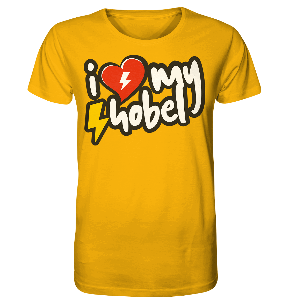 Shirtigo Unisex-Shirts Spectra Yellow / XS I Love my Hobel - (Flip Label) - Organic Shirt E-Bike-Community