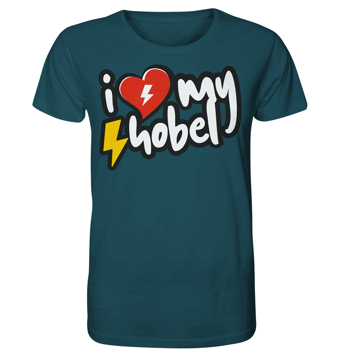 Shirtigo Unisex-Shirts Stargazer / XS I Love my Hobel - (Flip Label) - Organic Shirt E-Bike-Community