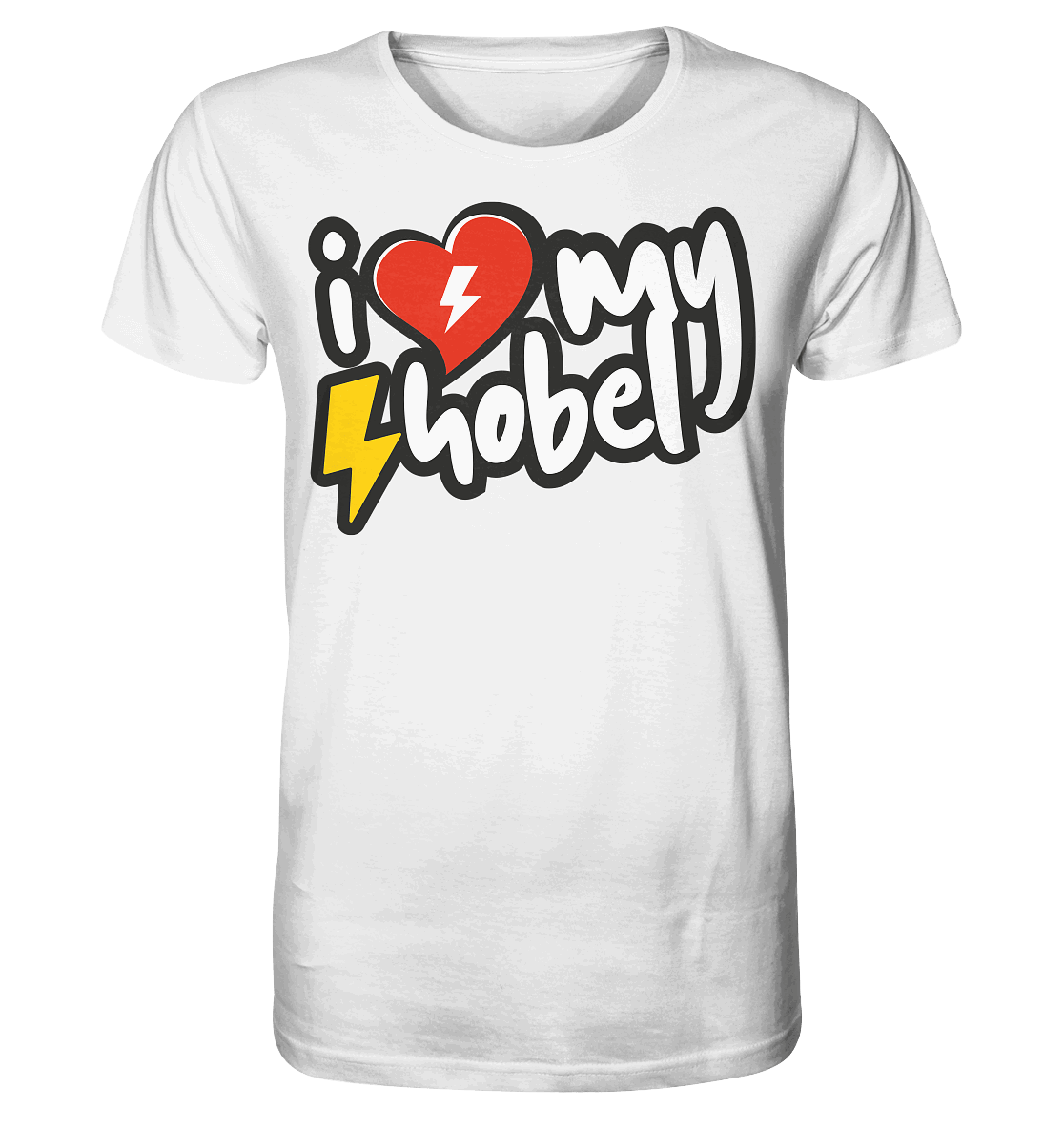 Shirtigo Unisex-Shirts White / XS I Love my Hobel - (Flip Label) - Organic Shirt E-Bike-Community