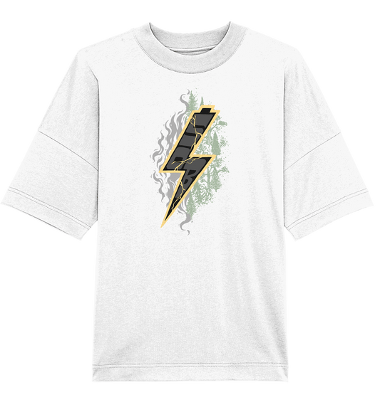 Shirtigo Unisex-Shirts White / XS Sob "Shred or Alive" Front - Organic Oversize Shirt (Flip Label) E-Bike-Community