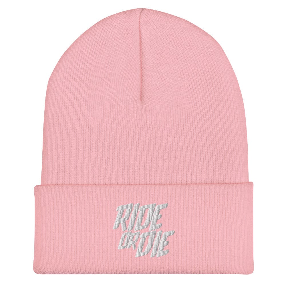 Sons of Battery® - E-MTB Brand & Community Baby Pink Umgeschlagene Beanie - Ride or Die E-Bike-Community