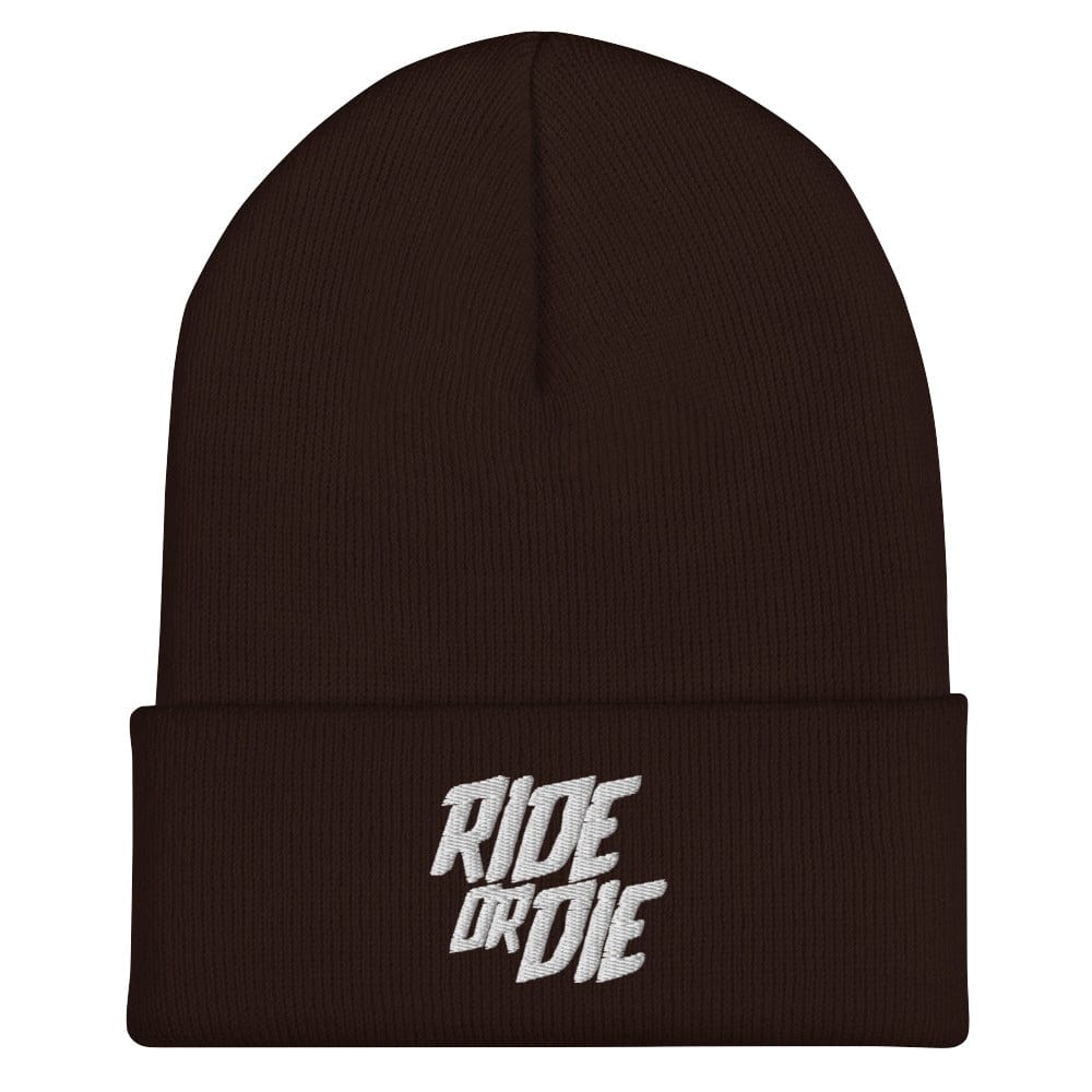 Sons of Battery® - E-MTB Brand & Community Braun Umgeschlagene Beanie - Ride or Die E-Bike-Community