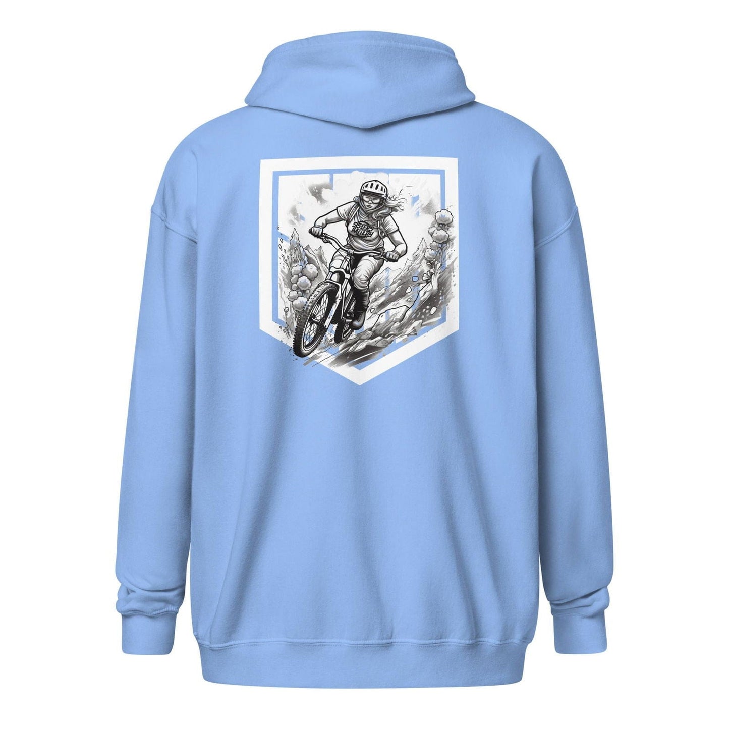 Sons of Battery® - E-MTB Brand & Community Carolina-Blau / S Lilly - Sisters - Unisex Heavy-Blend Zip Hoodie E-Bike-Community